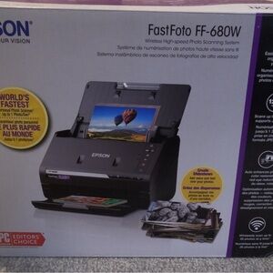 Epson FastFoto FF-680W Photo Scanner in Black and Purple Accents